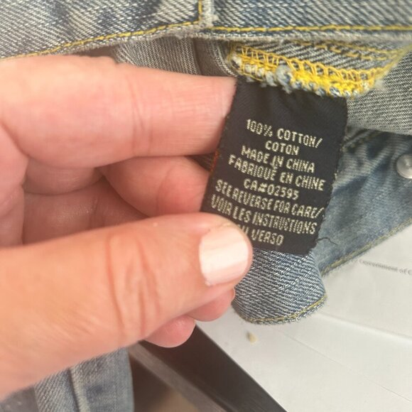 Vintage Brody Girls Denim Cropped Jacket Jean Distressed Bleached Sz M Faded - Picture 7 of 8